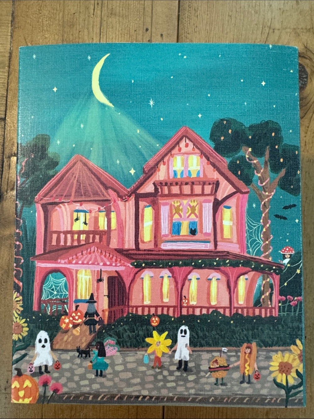 Pink Victorian House Halloween Canvas Art by